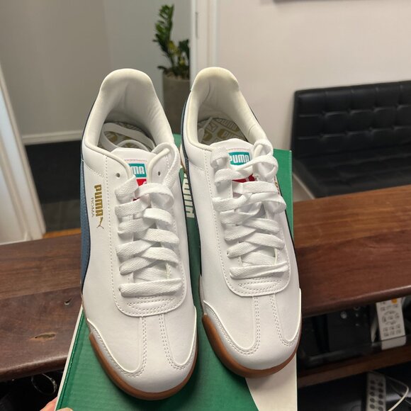 Puma Sneakers shoes Mens 9.0 Roma Basic Plus White Evening Sky New in Box - Picture 6 of 9